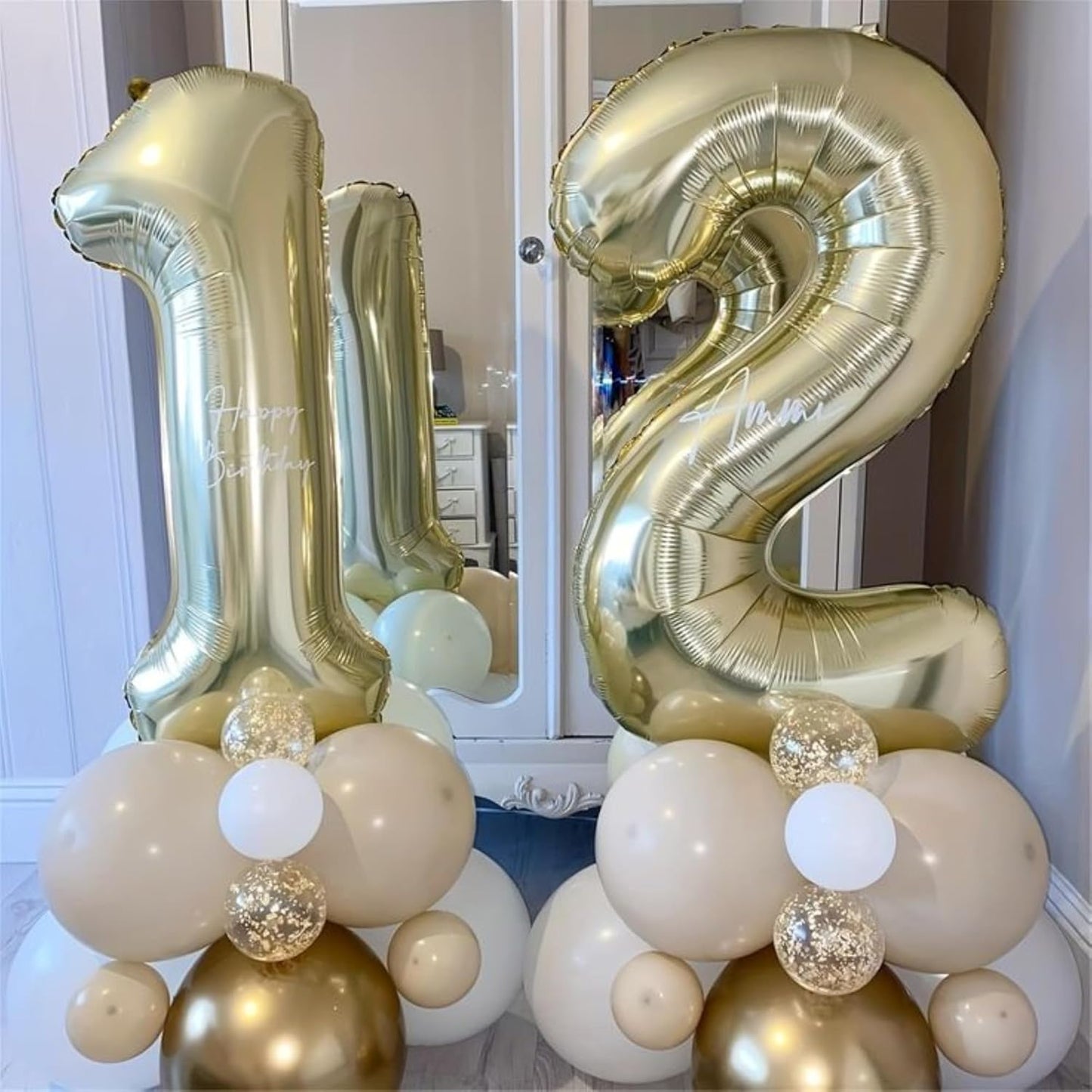40 Inch Numbers 1 Light Gold Large Balloon Digital 1 for Birthday Party, 0-9 Birthday Party Decorations,Foil Mylar Big Number 1 Wedding Graduations Photo Shoot Decorations(Number 1)