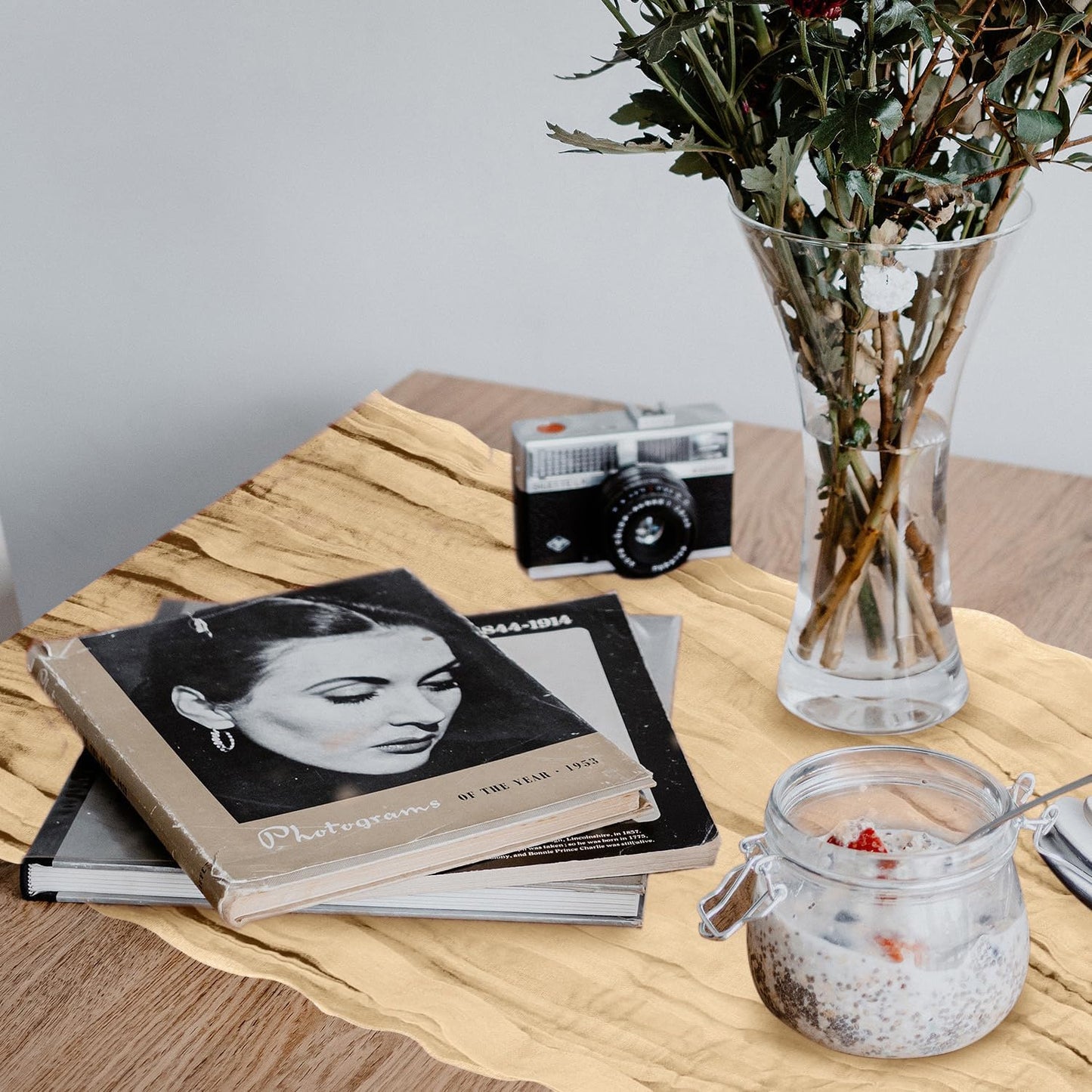 2 Pack Cheesecloth Table Runner 10Ft Christmas Gauze Boho Table Runners for Wedding Decor Bridal Shower Decorations Baby Shower Party(35" x 120")