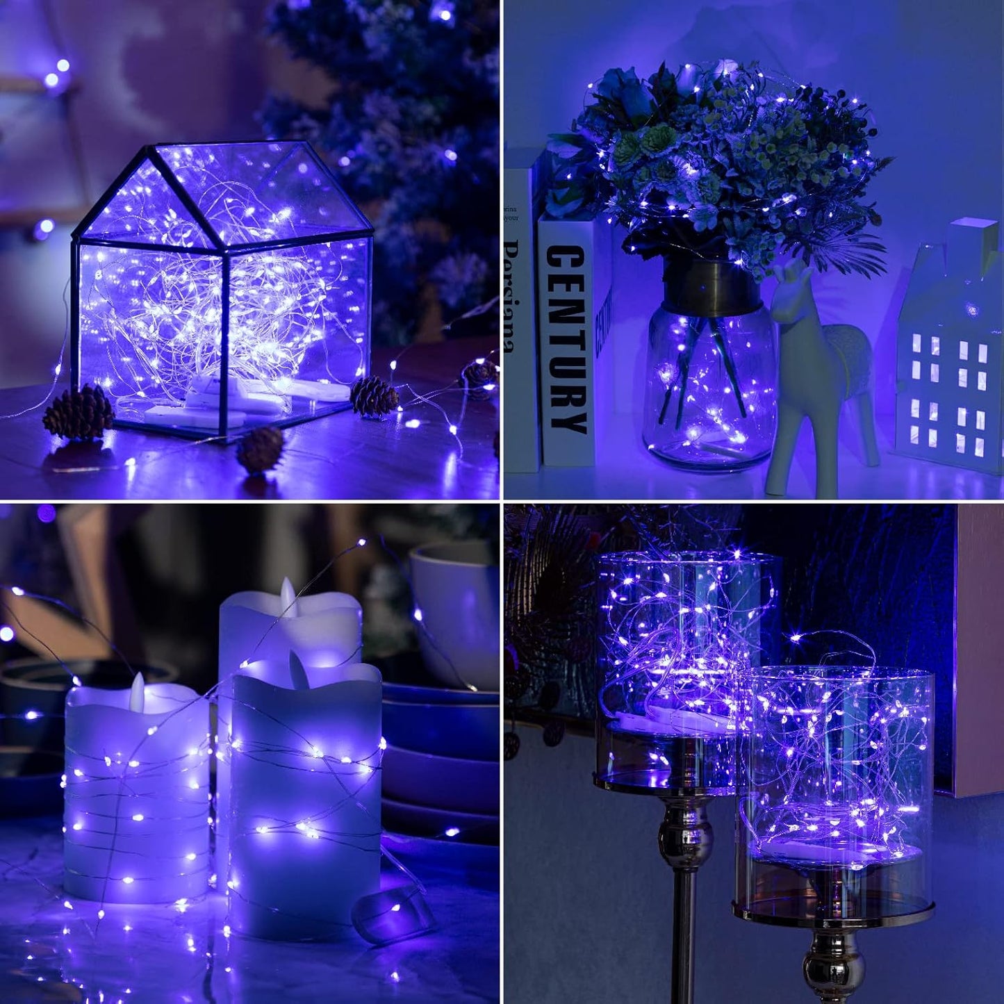HXWEIYE 12 Pack 7ft 20LED Blue Fairy Lights Battery Operated for Mason Jar DIY Wedding Party Bedroom Patio Christmas Décor
