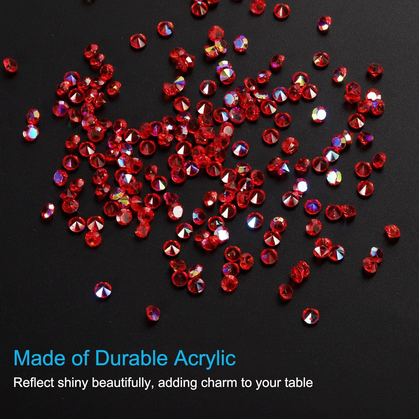 PATIKIL 14000Pcs Wedding Table Scatter Confetti Crystals 3mm Acrylic Diamonds Vase Fillers Gems for Table Centerpiece Decorations Bridal Shower Party, Red AB