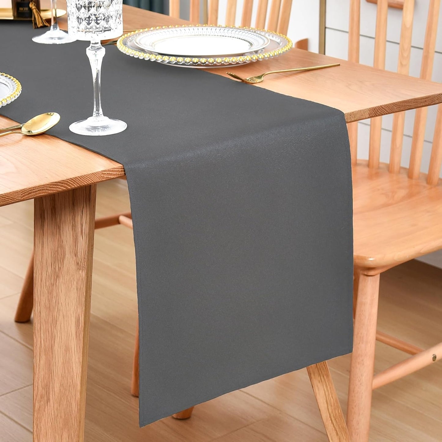 Farmhouse Grey Table Runner Dining Table Runners 60 Inches Long Coffee Table Runner for Dresser Living Room Bedroom Holiday Party Banquet 12X60 Inch