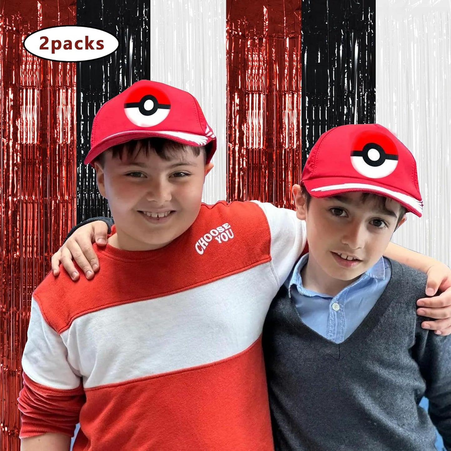 TONIFUL Black Red White Door Streamers,Black Red and White Photo Booth Backdrop Metallic Streamers Foil Fringe Curtain for Birthday,New Year,Graduation,Grad,Baby Shower Party Streamers Decoration