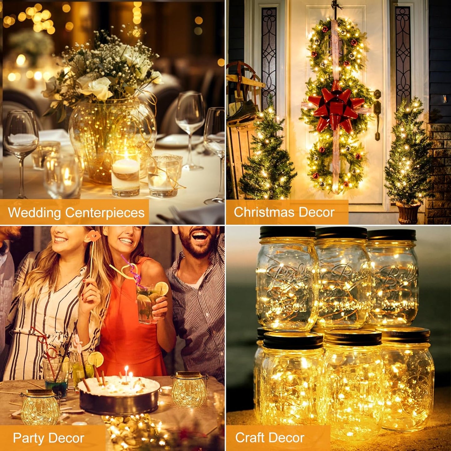 btfarm 12 Pack Fairy Lights Battery Operated [3 Modes], 7ft 20 Led Twinkle Lights String Lights Waterproof Bulk Small Mini Silver Wire for Mason Jars Vases Wedding Table Centerpiece, Warm White