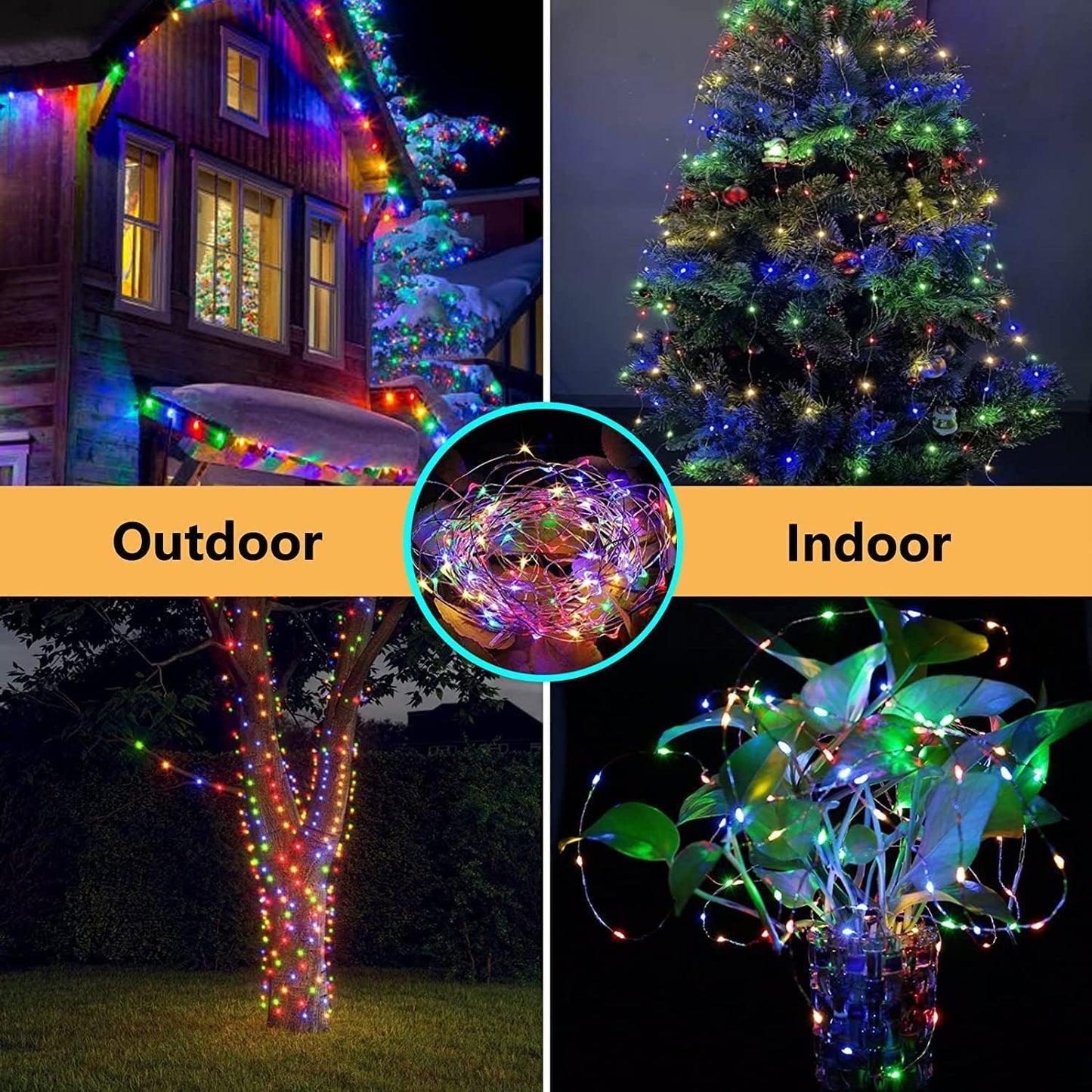 Warm White ⇋ Multicolor 66Ft 200LED Fairy Lights Plug in with Remote, Waterproof String Lights Outdoor 8 Modes Bedroom Decor, Twinkle Light for Girl's Room Garden Christmas Decorations
