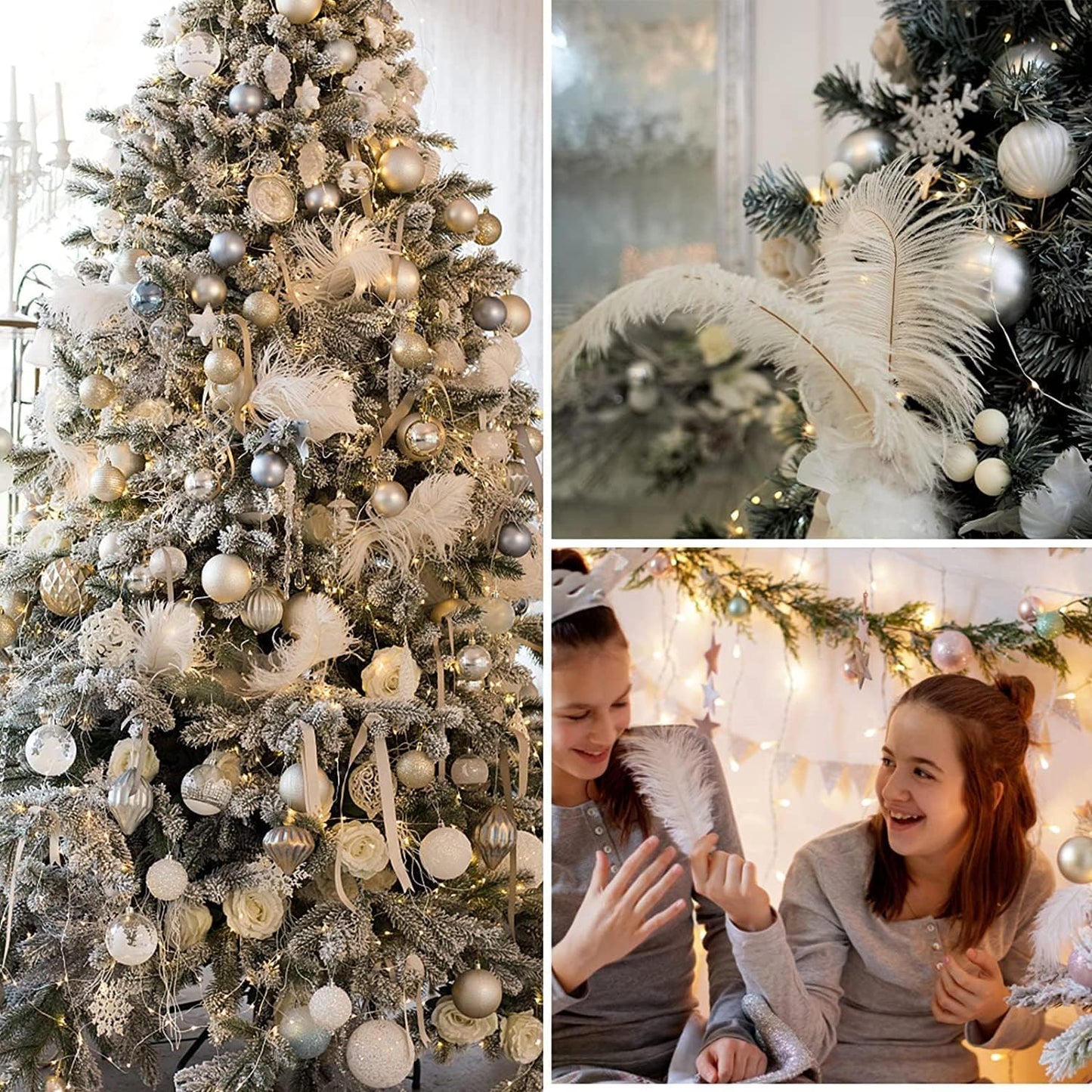 NEWONG 30pcs Mint Green Ostrich Feathers Natural Bulk 11-14inch(28-35cm) Vase Craft Wedding Home Party Centerpieces Christmas Day Decoration