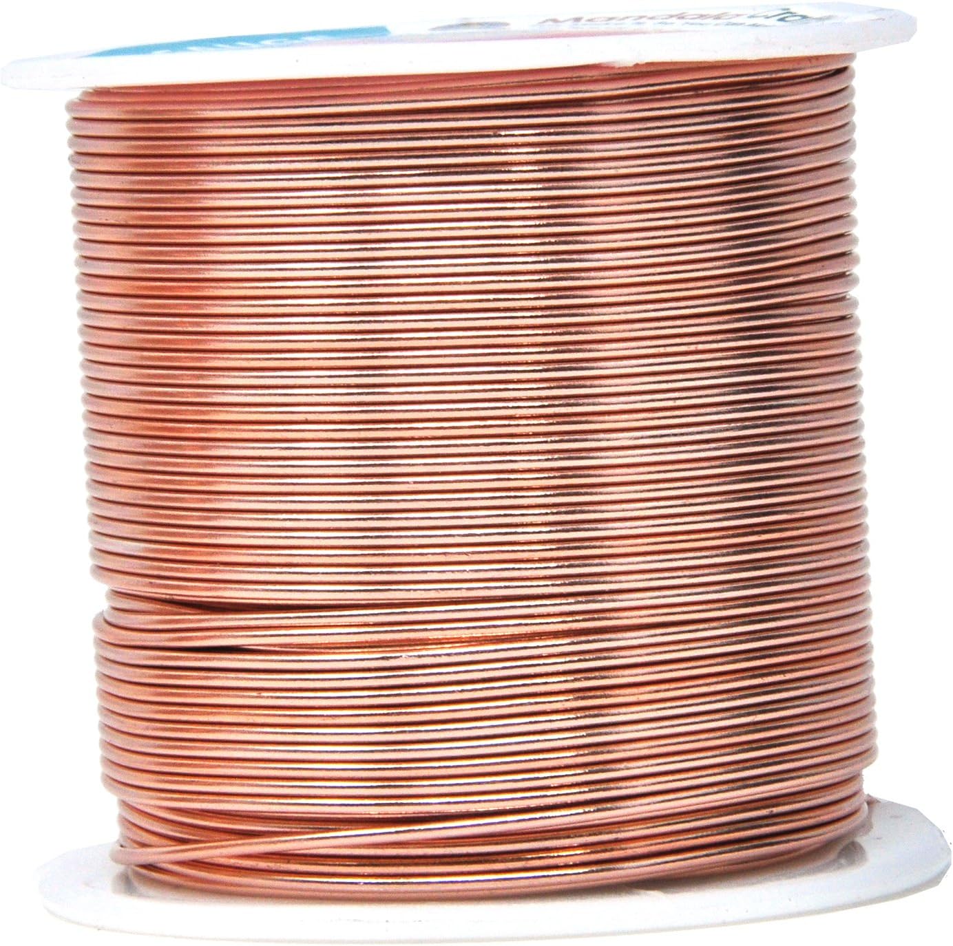 Mandala Crafts 18 Gauge Anodized Aluminum Craft Wire for Jewelry Making - 450 FT Colored Flexible Silver Copper Gold True Blue Purple Pink Wire - Bendable for Bonsai Armature Crafting Sculpting