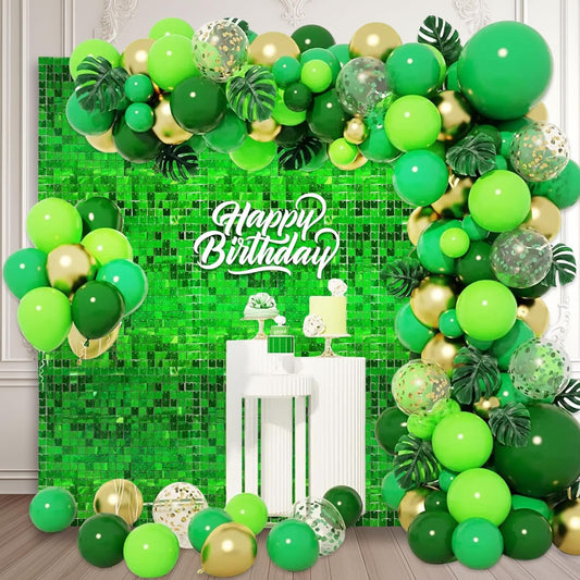 12PCS Green Shimmer Wall Backdrop, Laser Square Sequin Photo Backdrops Panel, Glitter Wall Background for Birthdays, Weddings, Christmas, Engagements, Disco Bachelorette Party Decoration (3FTx4FT)
