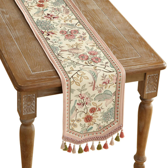 patdrea Velvet French Table Runner Farmhouse for Home Kitchen Dining Decor Parties Family Dinners Wedding 12"*63"