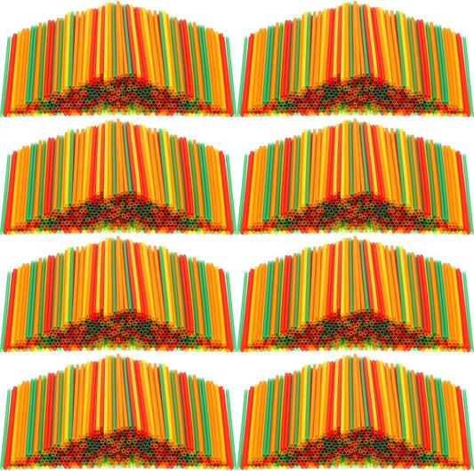 6000 Count Coffee Cocktail Stirrers Straws Disposable Plastic Sip Stir Sticks Cocktail Drink Stirrers Sticks Cups Straws for Bars Juice Drinking(Colorful,5 Inch)