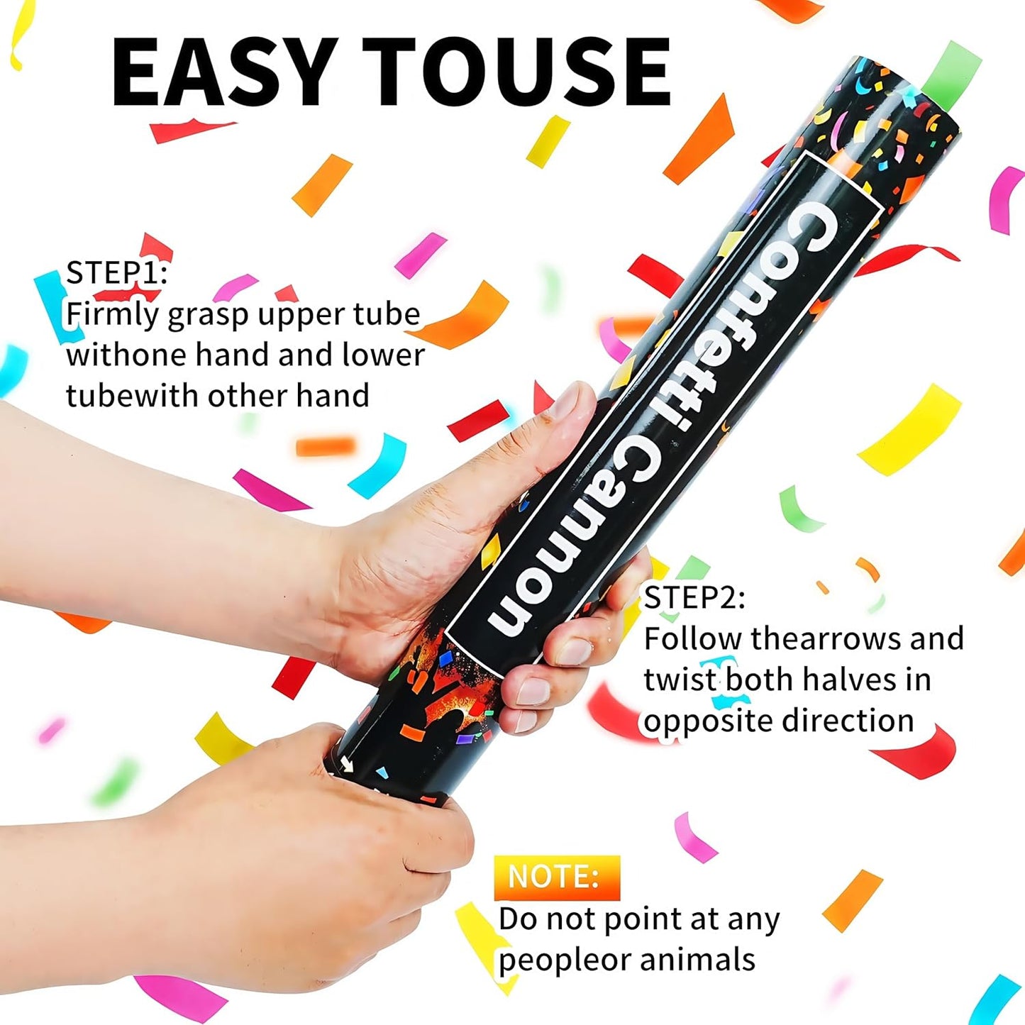 16in Biodegradable Confetti Poppers,Confetti Cannons Bulk with Colorful Confettis Design for Ceremony Party Favor Supplies,Birthday Holiday,Halloween Thanksgiving,Christmas,New Year's Eve(6Pack)