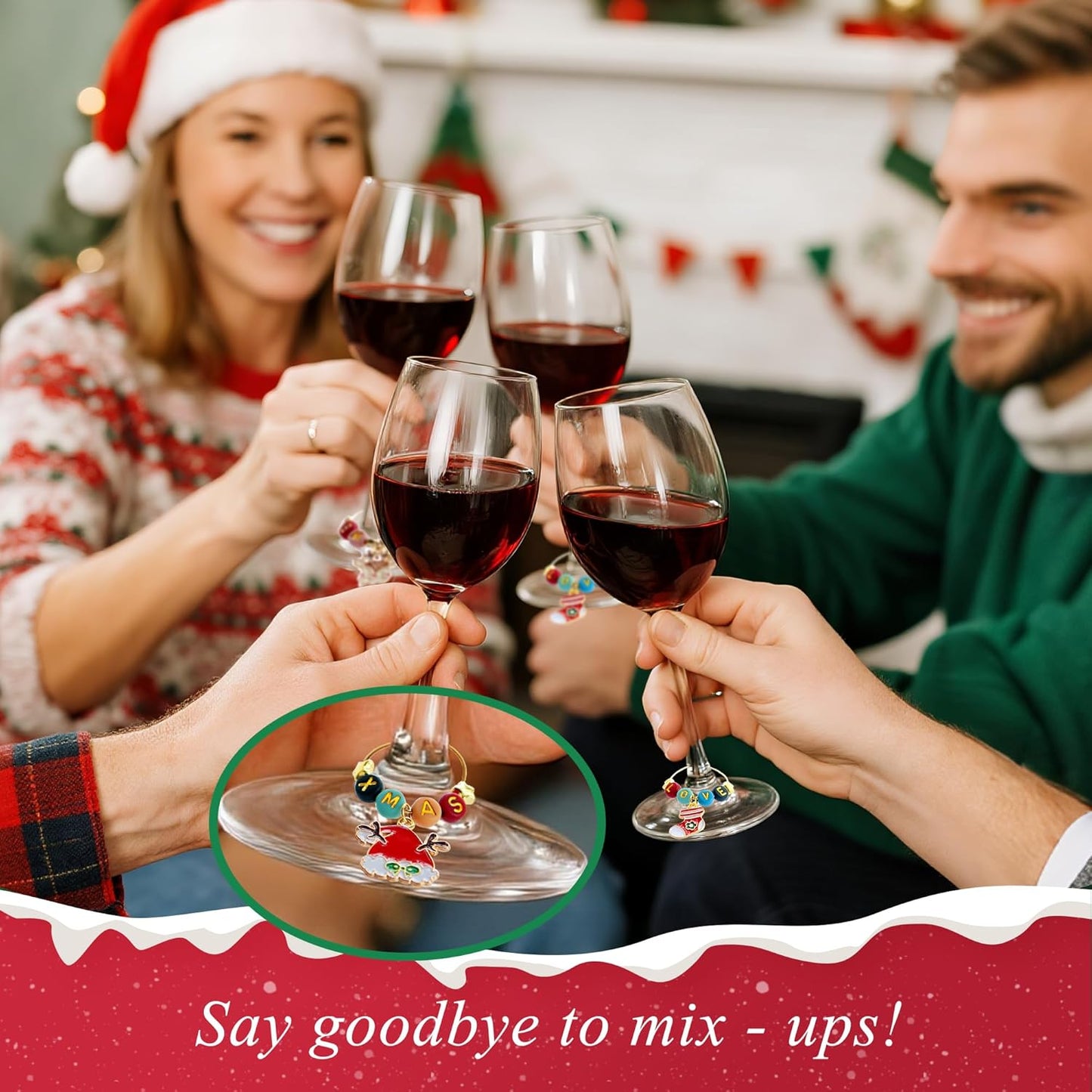 DIY Wine Glass Charms Kit, 25pcs Personalized Reusable Drink Marker Tags, Glass Identifiers for Wine Tasting Party, Unique Hostess Gifts & Party Decorations