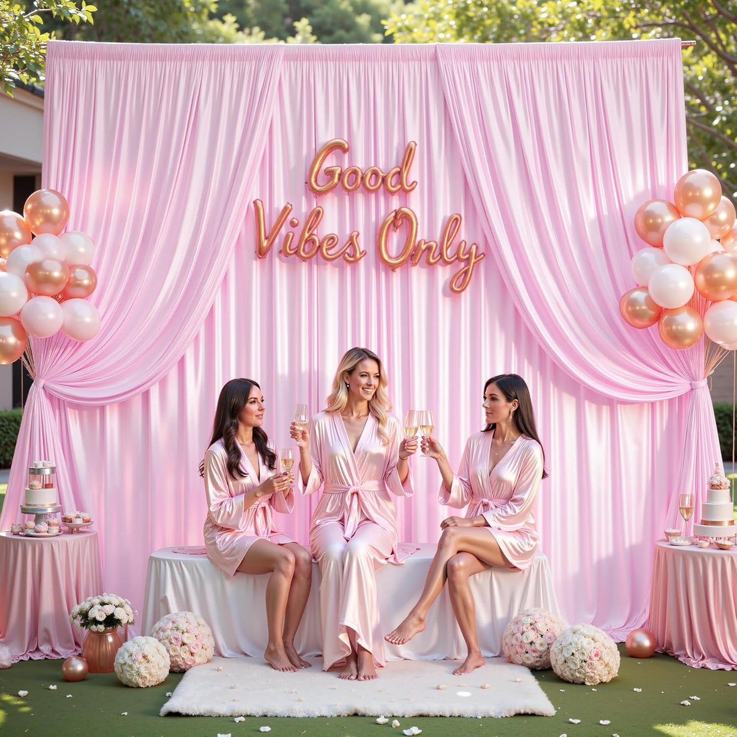 10x10 ft Pink Glitter Backdrop Curtain or Parties, Wrinkle Free Glitter Photo Backdrop Drapes 2 Panels 5x10FT Shimmer Back Drop Cloth for Baby Shower Wedding Birthday Photography Background Decor