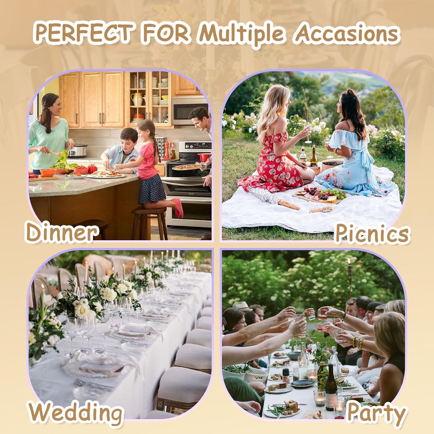 MYSKY HOME Table Cloth 60x60 in Rectangle Table, Heavy Duty Cotton Tassel Linen Look Waterproof Tablecloths Farmhouse Tablecloth, Wrinkle Free Table Cover with Beige Tassels for Kitchen Dining, Party