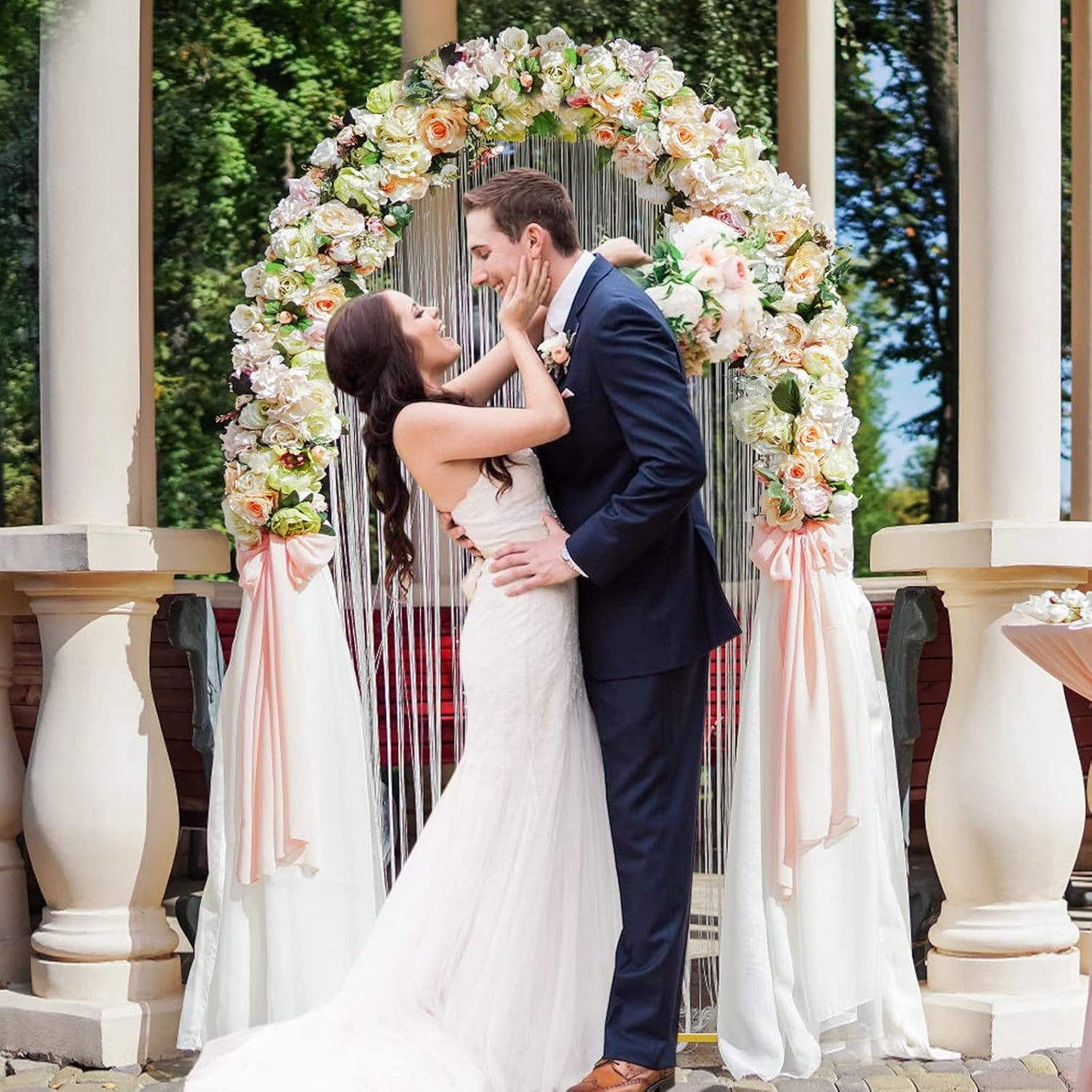 Putros Metal Arch Stand 6FT Gold Wedding Balloon Arched Backdrop Stand Square Arch Frame for Birthday Party Bridal Baby Shower Ceremony Decoration