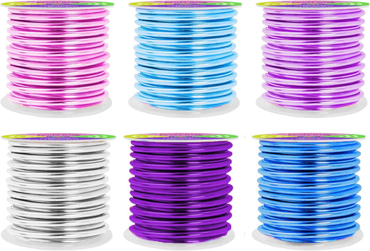 Mandala Crafts 8 Gauge Anodized Aluminum Craft Wire for Jewelry Making - 120 FT Colored Flexible Silver Lavender Purple Pink Ice Blue Turquoise Wire - Bendable for Bonsai Armature Crafting Sculpting