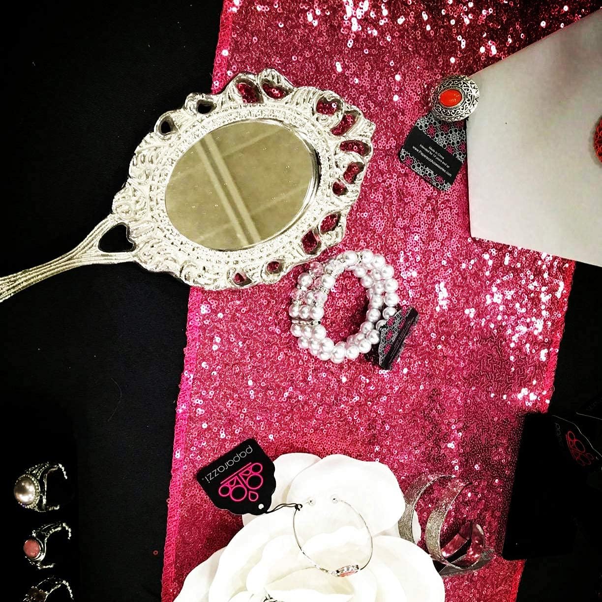 Eternal Beauty Hot Pink Table Runner for Wedding, 5PCS-12x108 Sequin Table Runner Decorations for Birthday Parties, Banquets, Graduations,Christmas