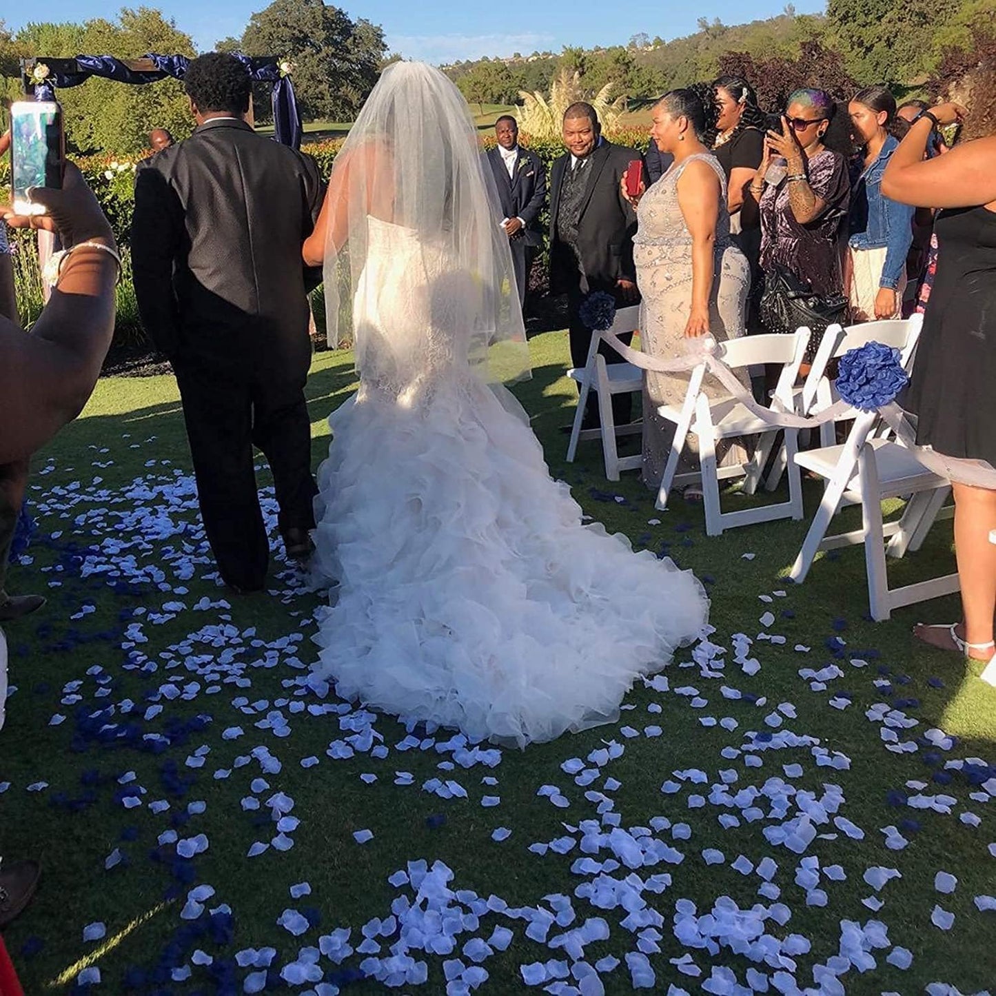 ocharzy 1000 PCS Rose Petals Fake Rose Petals for Romantic Night, Wedding Flower Decoration, Party, Events (White)