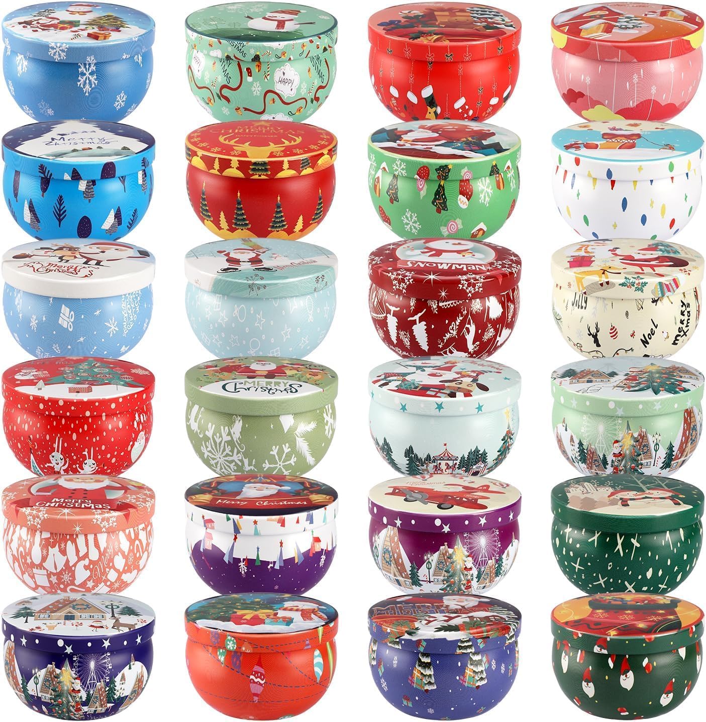 24 Pack Christmas Scented Candles Gift Set for Woman, Jar Candle, 2.5 oz Soy Wax Tin Candle-Ideal Gift for Travel Home Décor