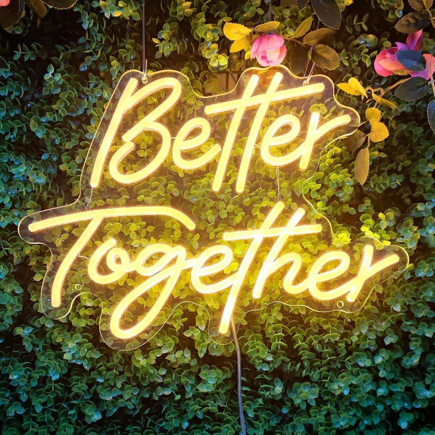 Better Together Neon Sign Better Together Wall Decor, Wedding Neon Sign Light up Wedding Sign for Wedding Banquet Couple Party Bedroom Bar Decoration, 11.7"" x 15.7""