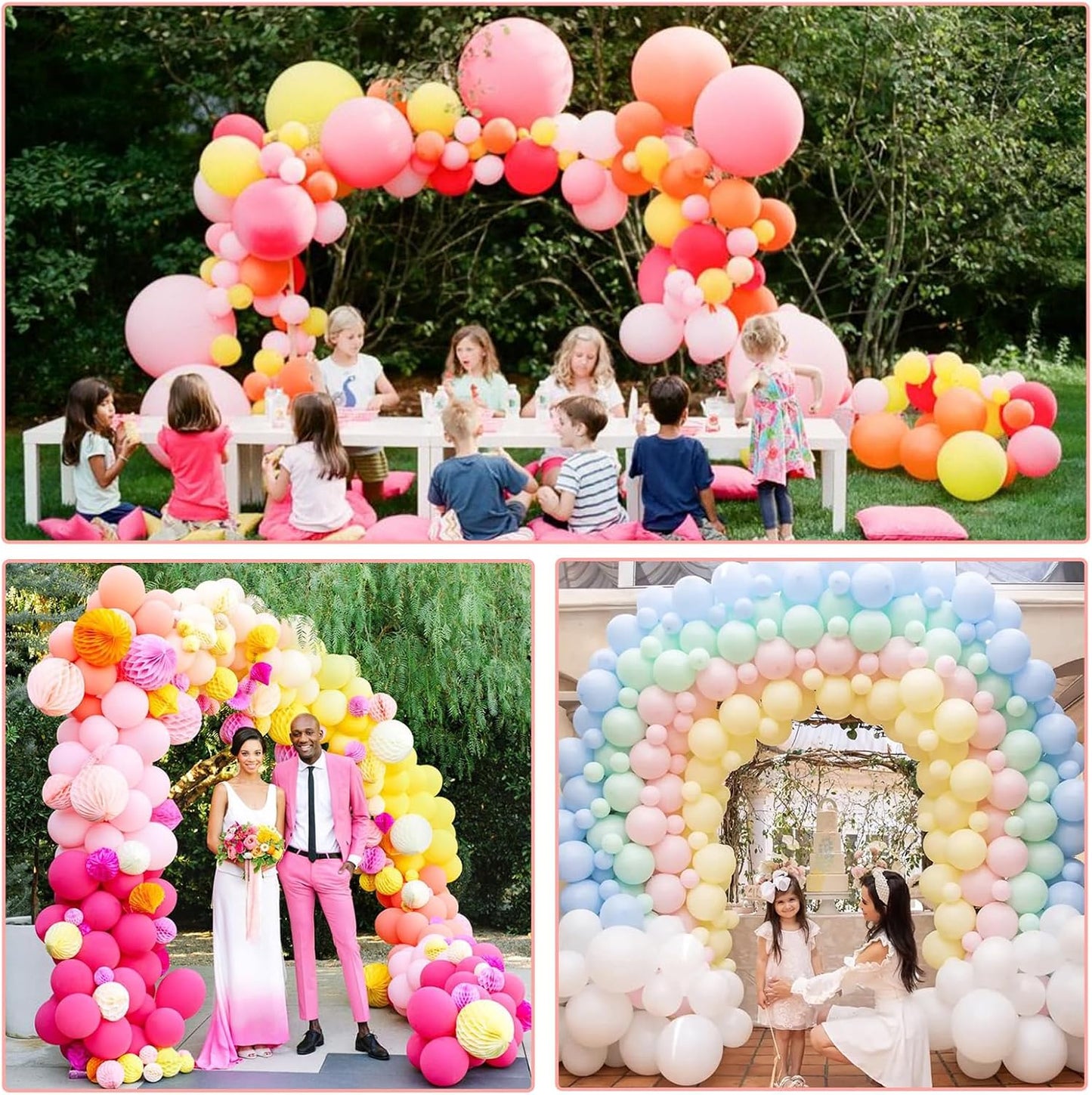 Paready White Balloon Arch Stand Kit, Adjustable Balloon Stand Arch for Floor Garden Arbors, Balloons Arch Kit with Base Support Stands for Birthday Wedding Graduation Baby Shower Photo Backdrop