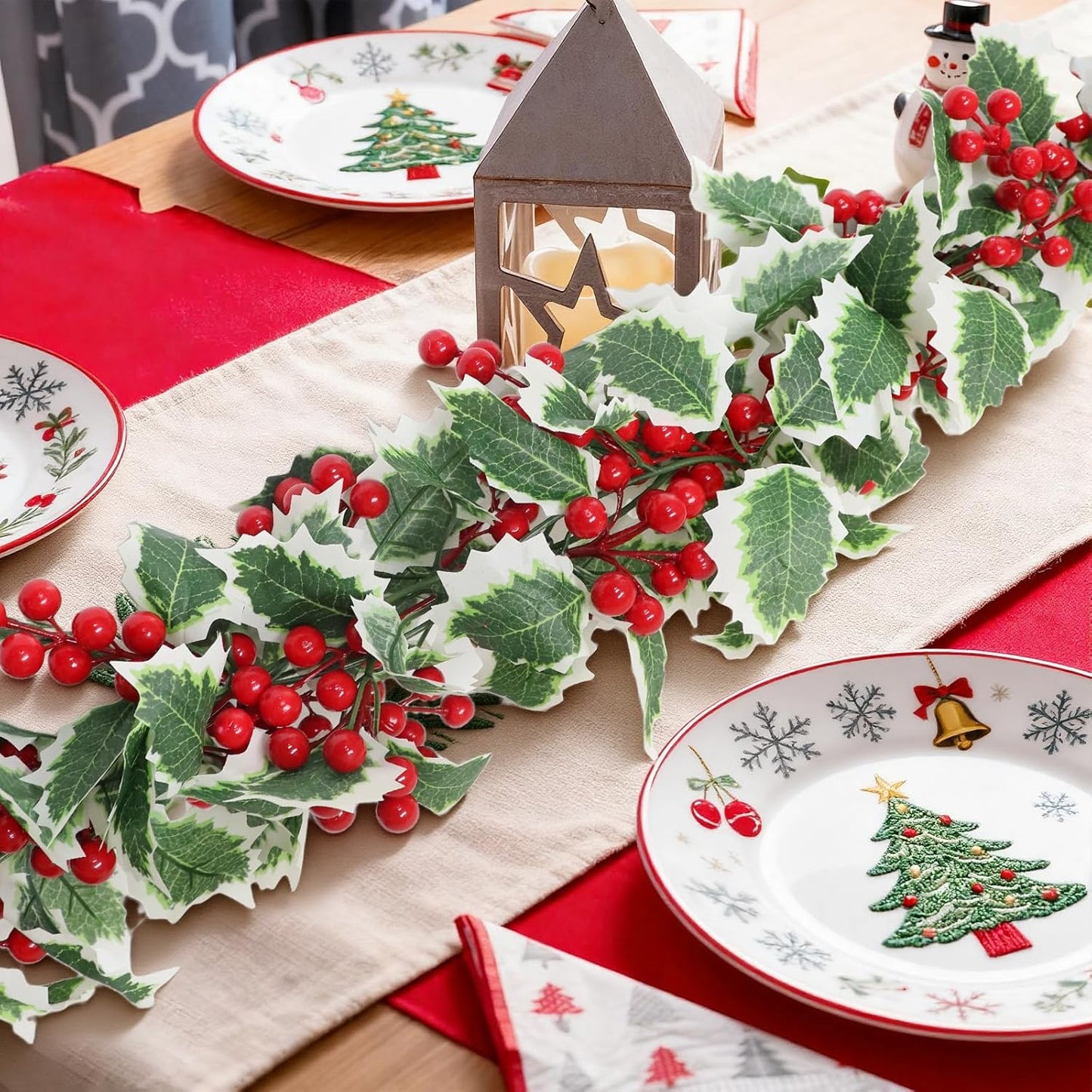 MAKHOT 2-Piece Christmas Garland Suitable for Christmas Holiday Fireplace Indoor and Outdoor Decor.