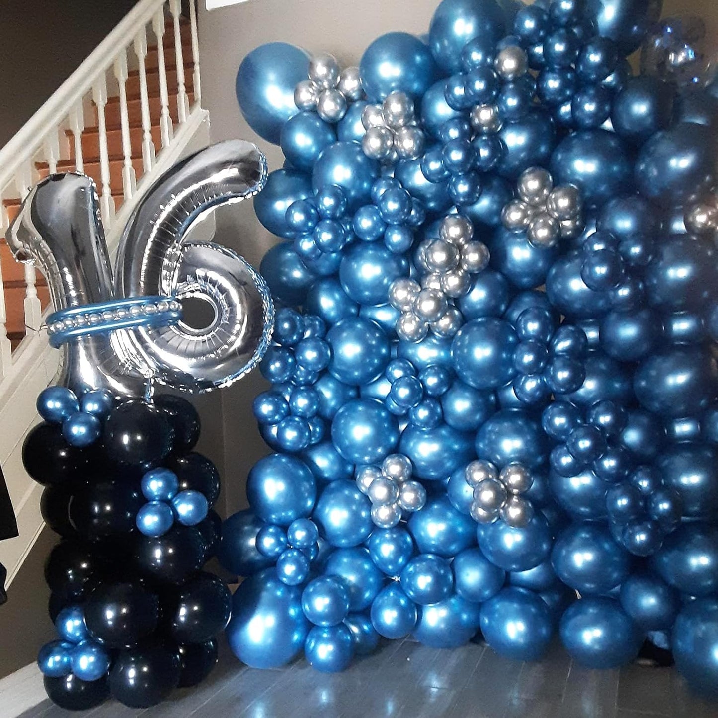 KEPMOV Chrome Blue Balloons 12 Inch, 30pcs Double-Layered Metallic Light Blue Balloons for Birthday Wedding Graduation Party Decoration Supplies