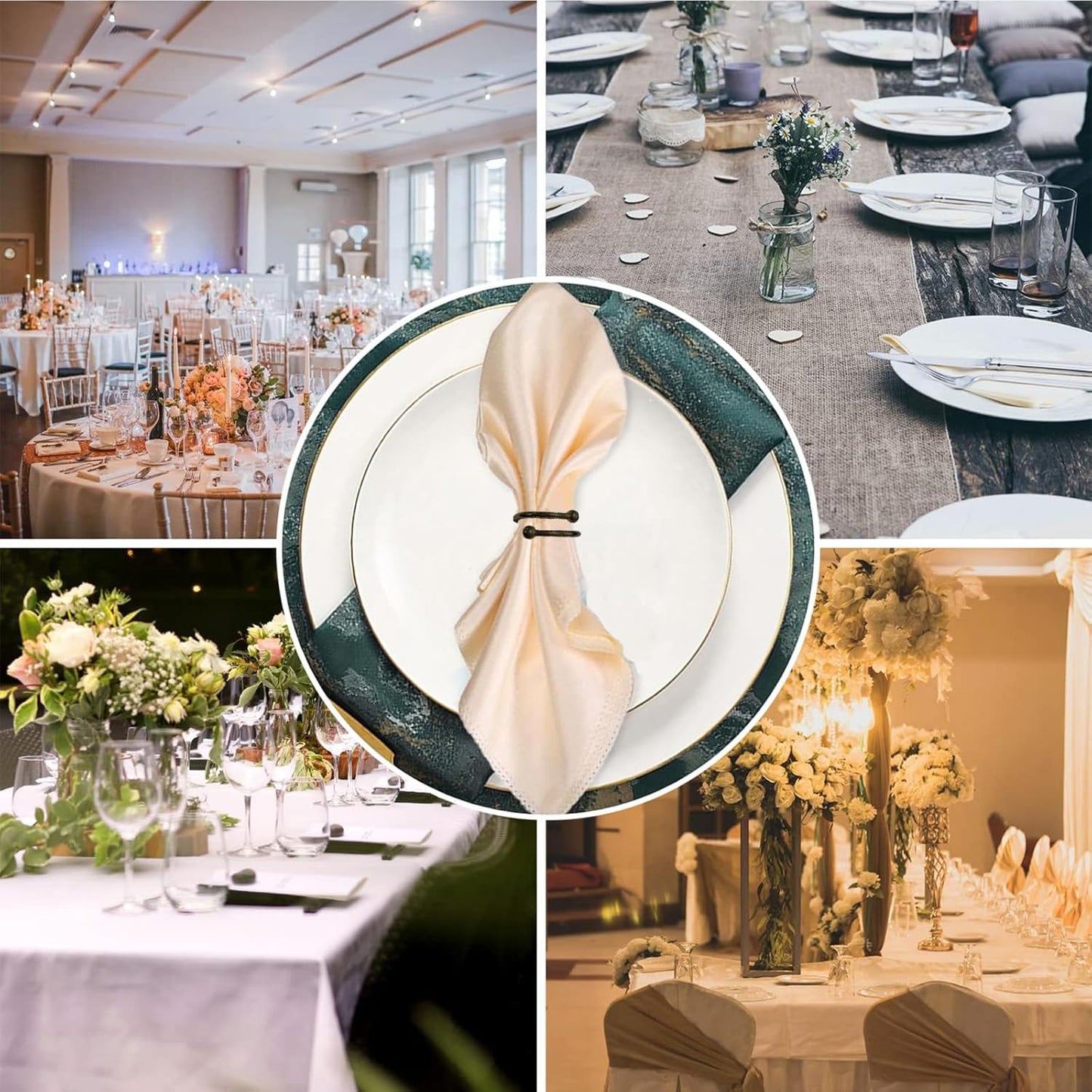 8 Pcs Black Napkin Rings - Round Napkin Ring,Stainless Steel Napkin Rings,Metal Napkin Ring for Table Settings Wedding Christmas Party Dinner Table(Spring Type)