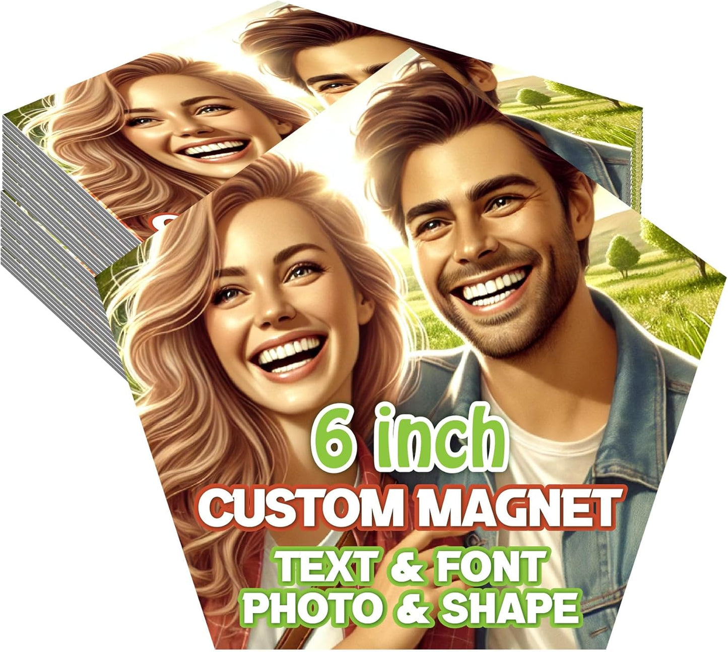 KETABAO – 6" Add Your Image Custom Pentagon Photo Magnets - Photo Fridge, Storage Cabinet and Car Decoration Magnets