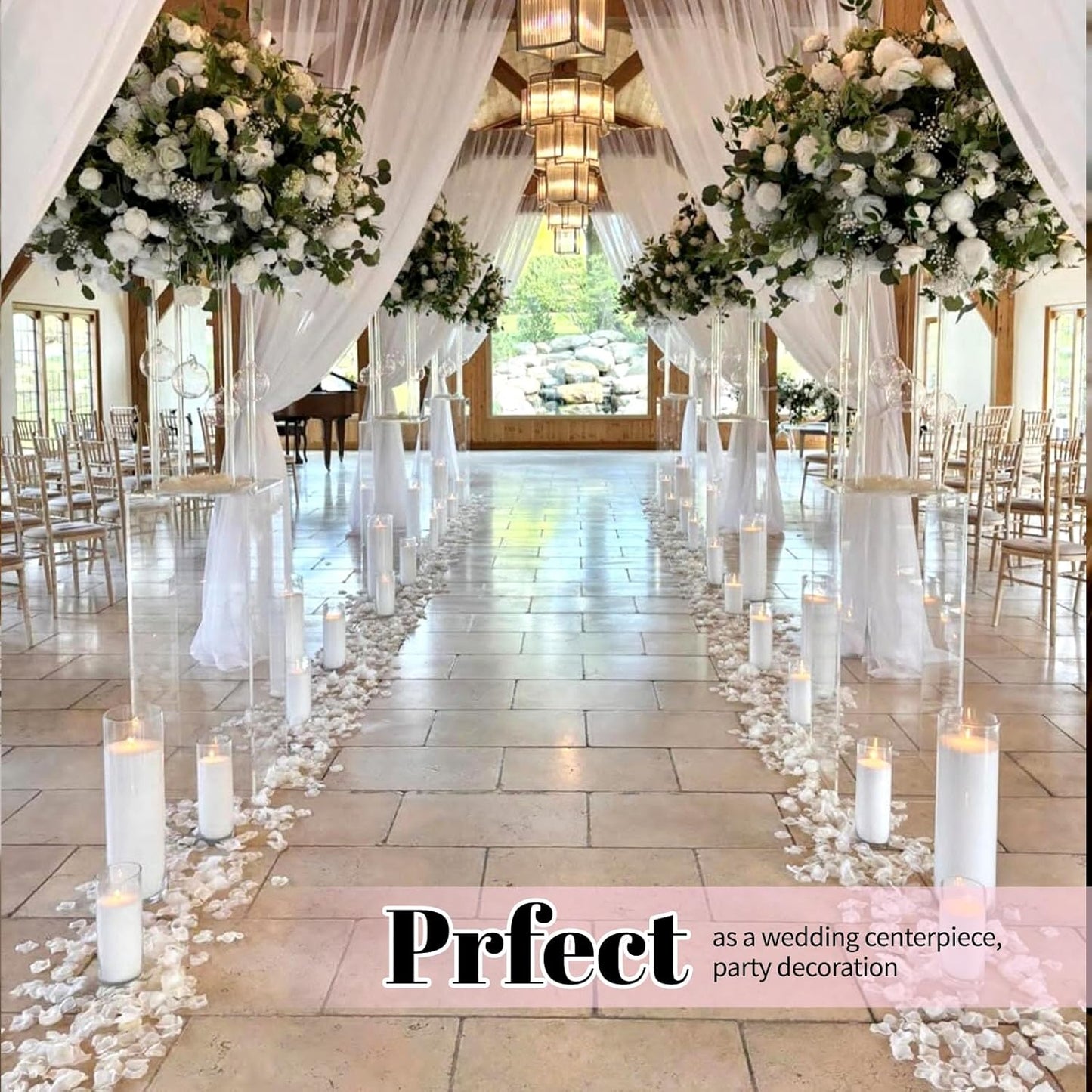 12Pack Glass Cylinder Vases for Centerpieces - 14 Inch Tall Flower Vase for Wedding Decorations, Floating Candle Holder Vase Bulk,Glass Hurricane Candle Holders for Table Shelf, Party, Home Decor