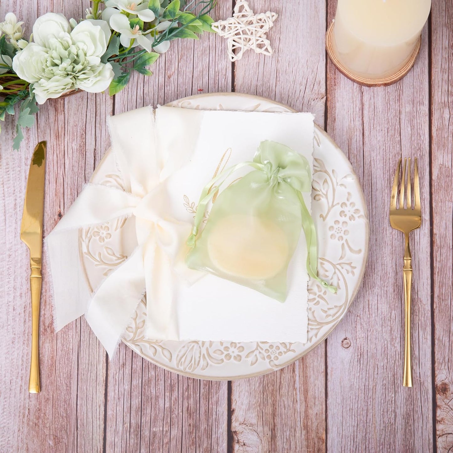 20 Pcs Light Green Small Organza Bags 3X4 inch for Wedding Favors with Drawstring, Mini Mesh Gift Bags Jewelry Pouch for Candy Bridal Shower Party Favor Baby Shower Christmas