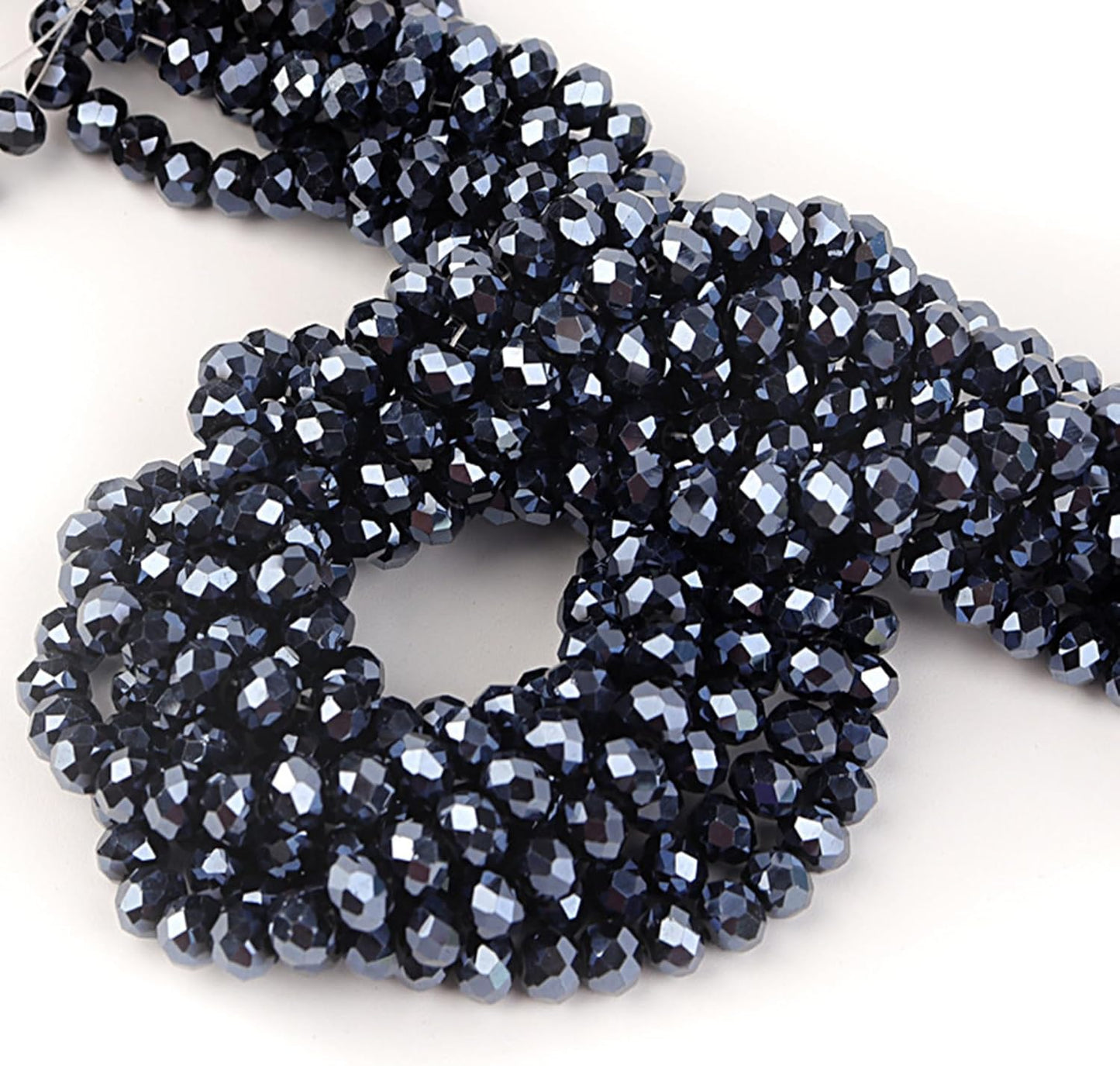 500Pcs 6mm Crystal Glass Beads for Jewelry Making Beads for Bracelets Necklace Pendants Making Supplies(Navy Blue)