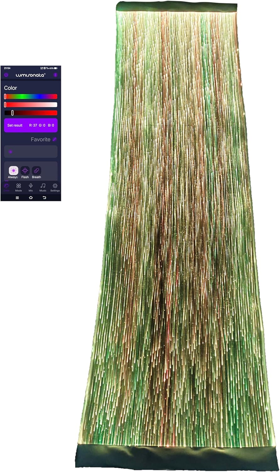 LED Light Up Coffee Table Runner - Fiber Optic Fabric Table Cloth Cover for Party Wedding Halloween Christmas (Black Fabric)