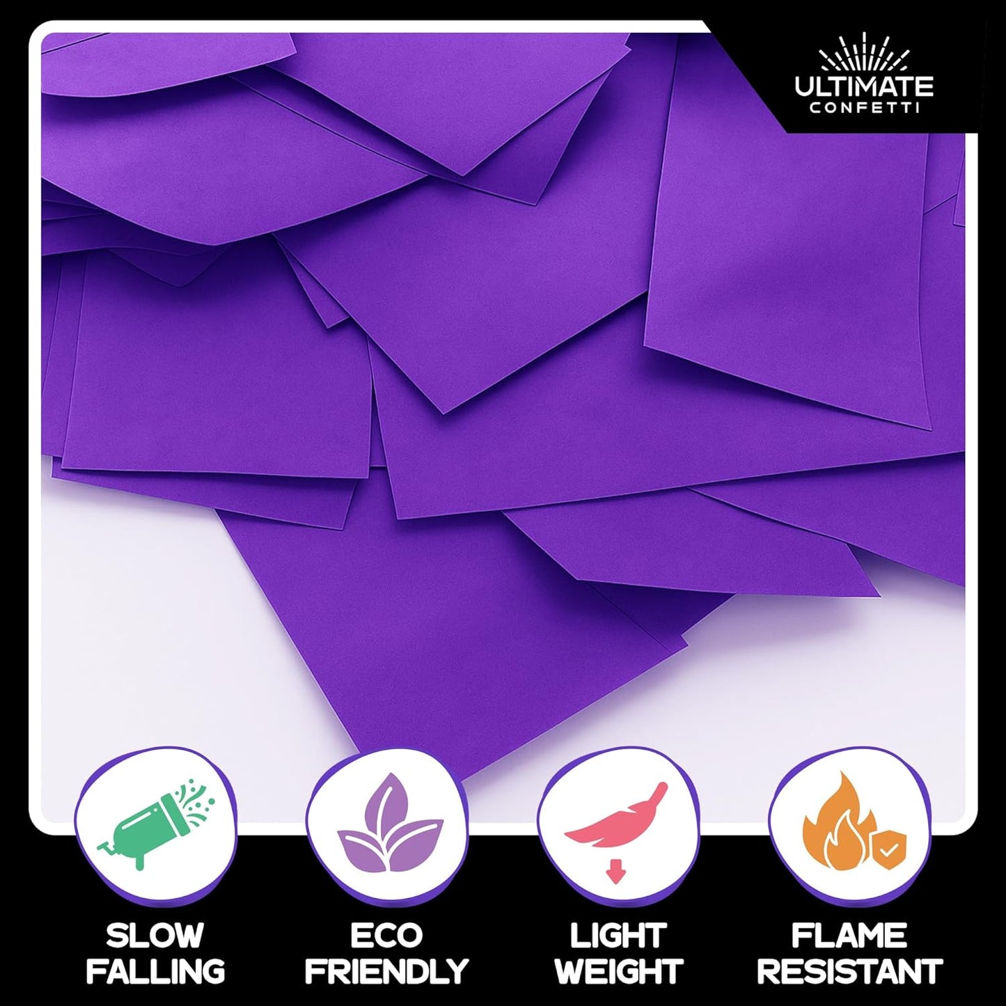 Purple Biodegradable Confetti - Rectangular Fluttering Tissue Paper Confetti for Cannon and Launcher use – Best for Gender Reveal, Parties, Concerts and Weddings - 20 lb, 320 oz