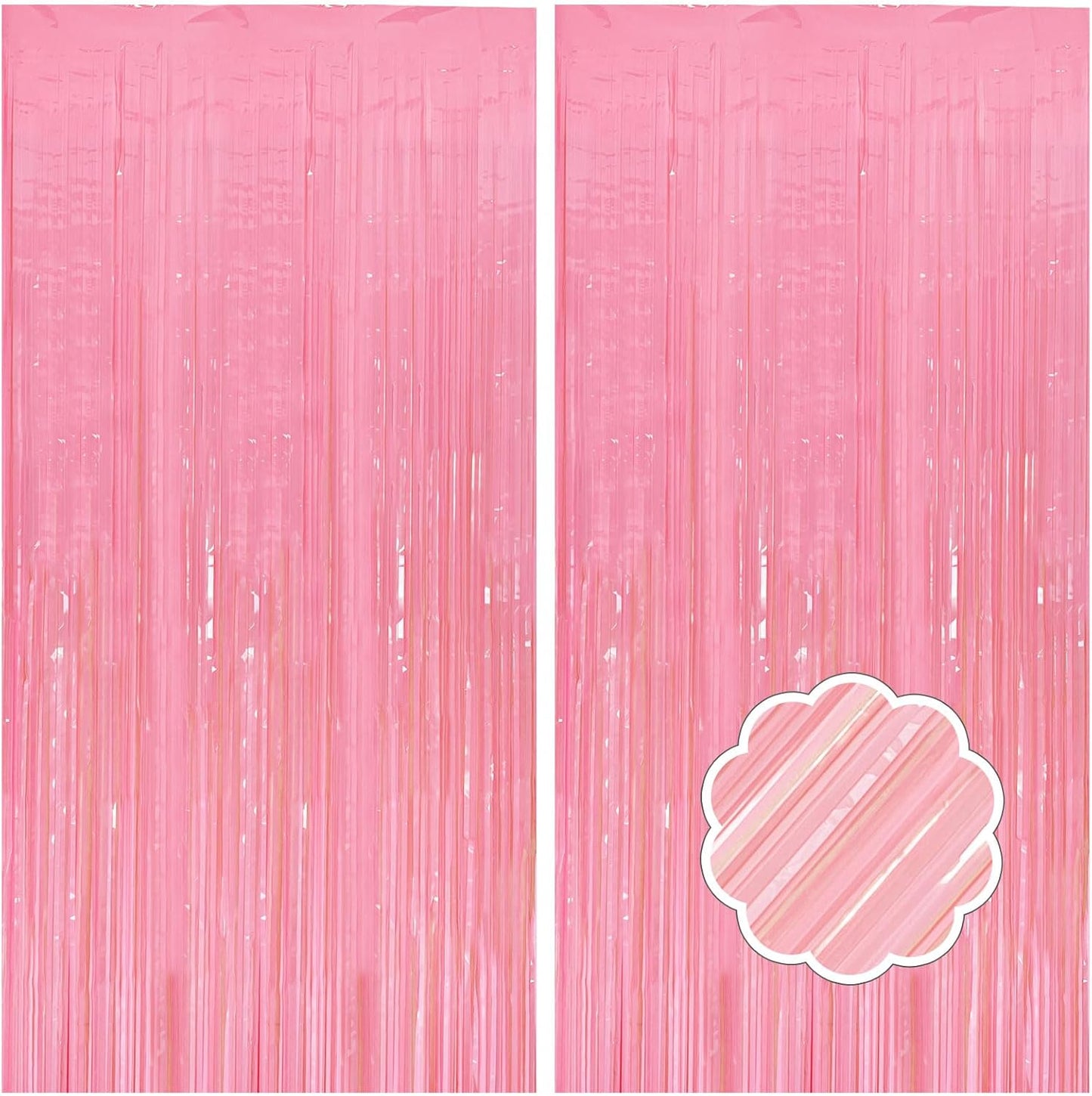 2 Pack Pink Streamers Pastel Curtain Backdrop Wall Fringe Backdrop Birthday Party Decorations Light Pink Halloween Baby Shower Valentines Wedding Decorations for Women