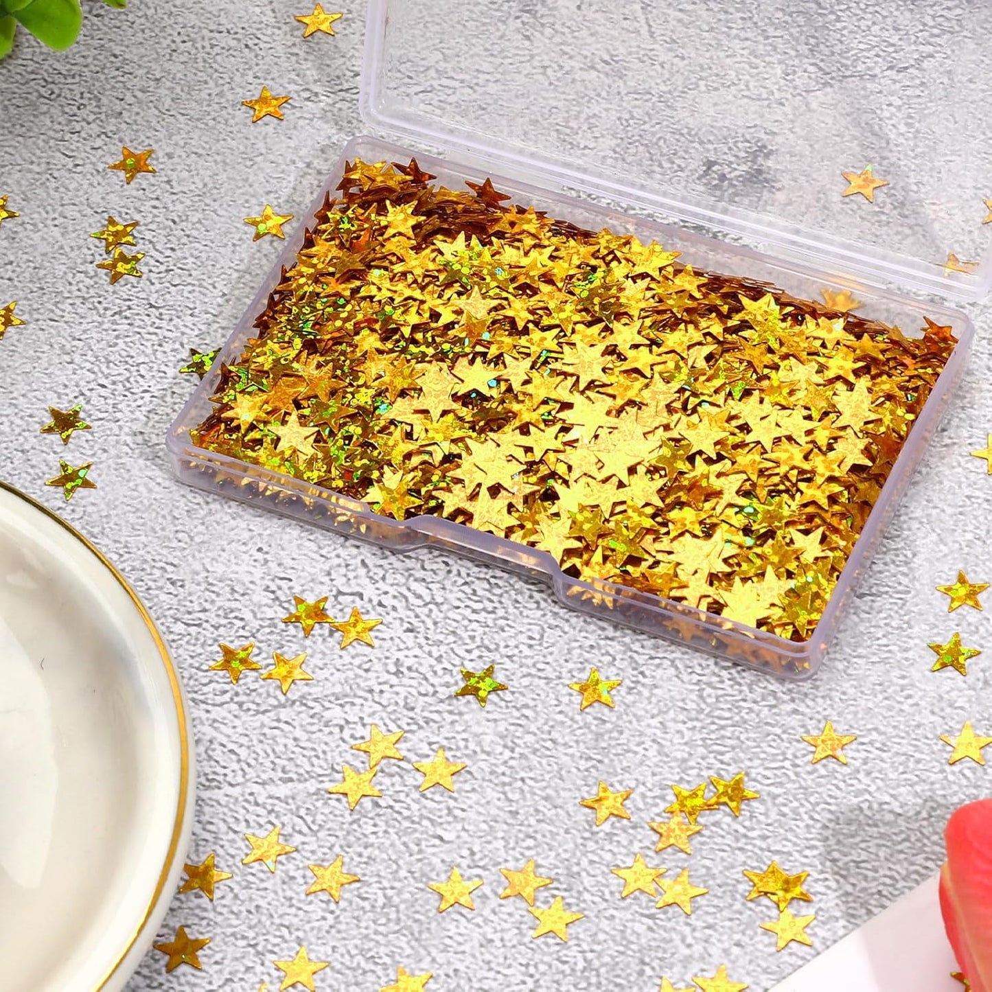 MARFOREVER Gold Star Confetti, Glitter Star Confetti Birthday Scatter Table Centerpiece Metallic Sequin Sprinkles Stars for Baby Shower Wedding Christmas Valentine Party Decorations