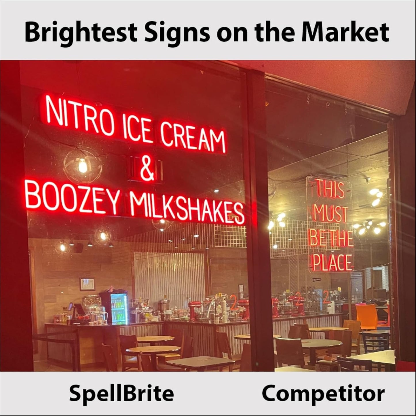 SpellBrite COLD ONES Sign | Beer-Related Sign with Neon Look, Red LED Light Source | 33.5" x 6.3"