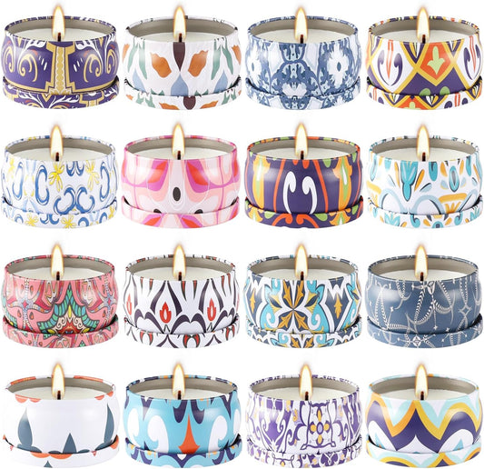 16 Pack Scented Candles Gift Set- Aromatherapy Candle Gifts for Men, Woman-Men Candle Set，Ideal Gift for Travel Home Décor