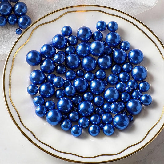 200 Pcs Vase Filler Beads Blue Pearl Beads for Vase No Hole Pearls for Centerpieces Vases Home Table Party Decor Wedding DIY 8/14/20mm