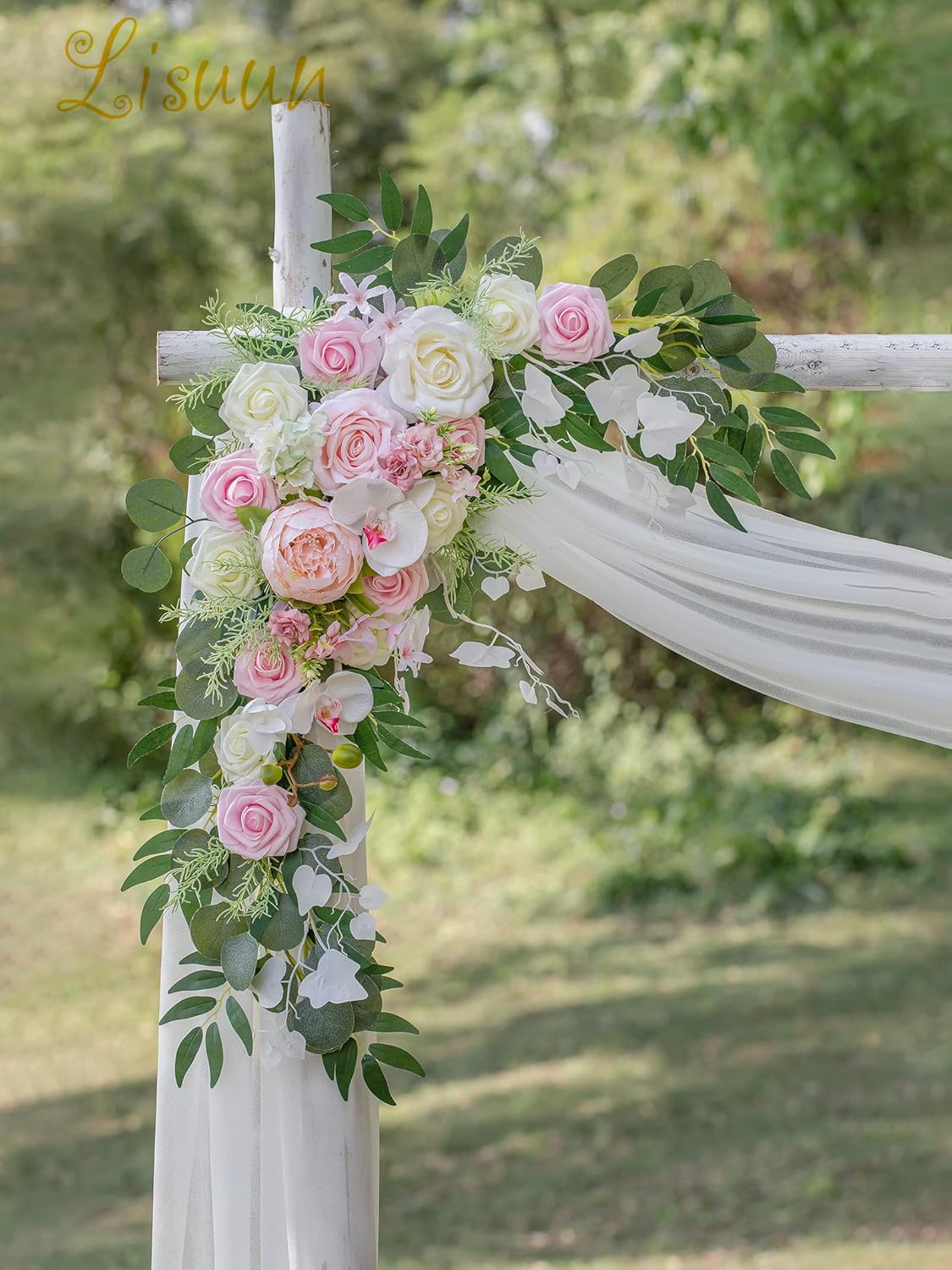 Wedding Arch Flowers, Artificial Flowers for Decoration, Large Flower Swag for Boho Styles Wedding Ceremony Floral Decor - Pack of 2