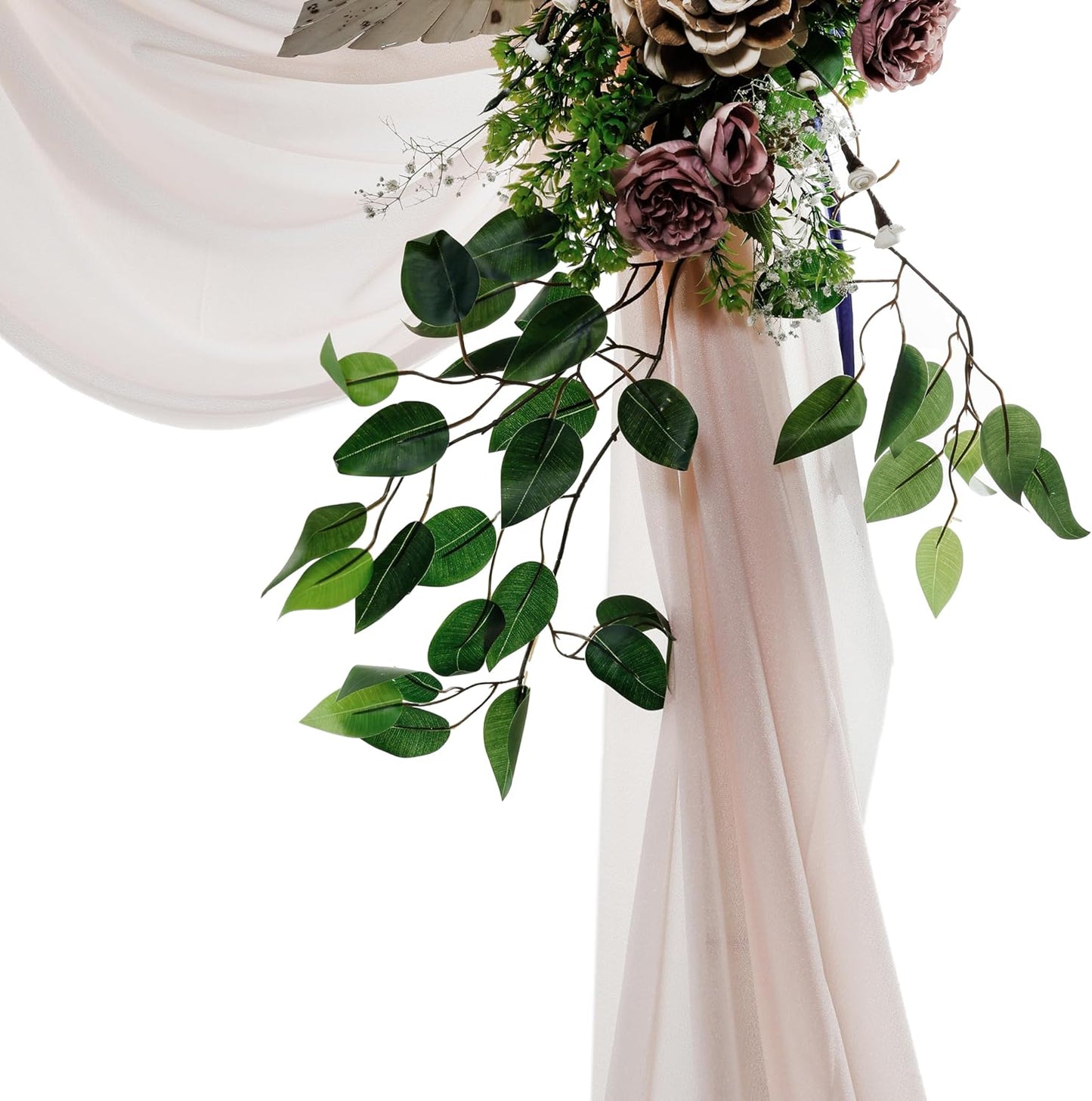 VDS Pack of 1 Panel (30 Inch X 20 Feet) Wedding Arch Draping Fabric Sheer Chiffon Fabric Drapery for Wedding Ceremony Reception Swag Backdrop Canopy Chuppah ARBO Altars Decoration (Nude)