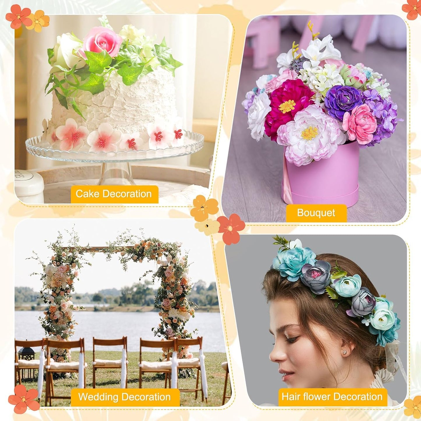 150-Pack Flower Stamens for Crafts, 5mm Double Heads Artificial Pearl Floral Pistil Mini Flower Pollens Stamens for DIY Making/Wedding/Scrapbook Decoration [Light Green]