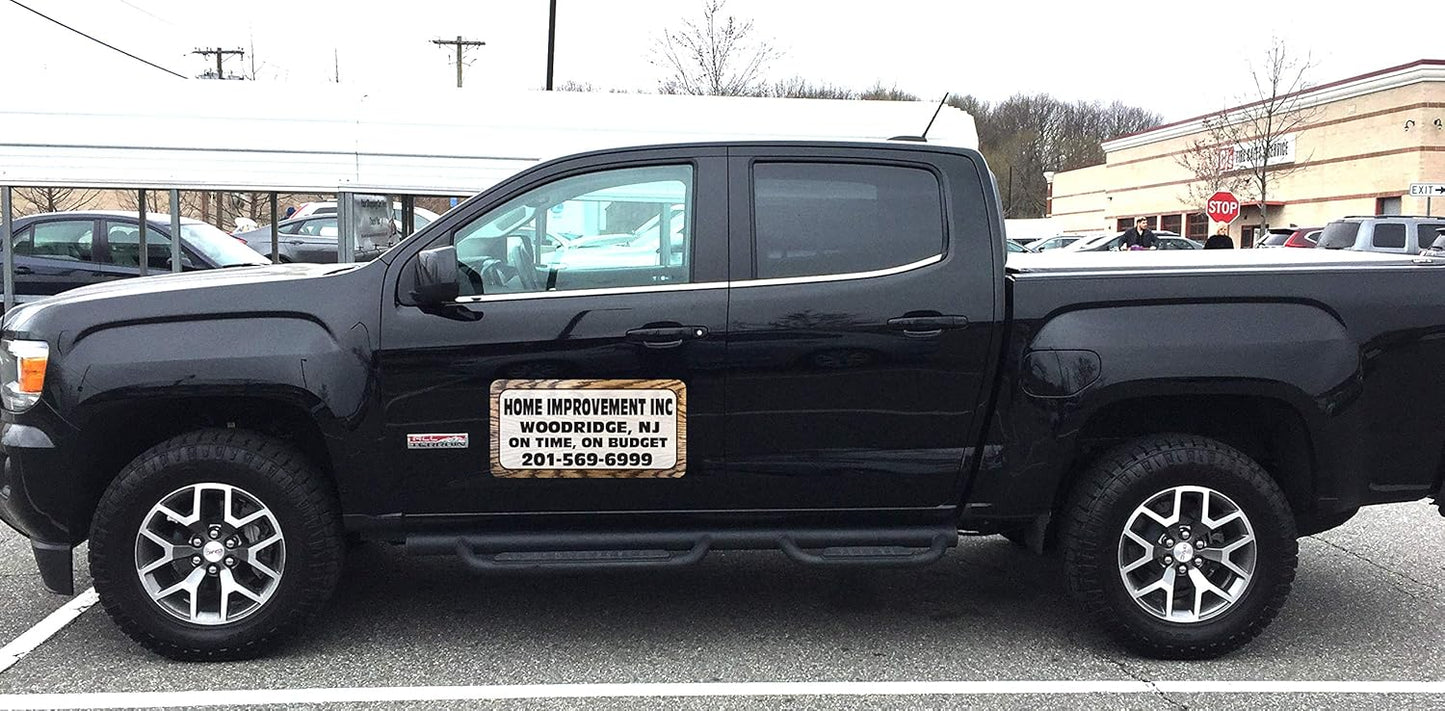 Car Magnet Signs Custom - 24"x12" (Set of 2), 30-mil Thickness with Rounded Corners (Wood)