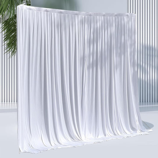 2 Pack White Backdrop Curtain for Wedding Photo Photoshoot Birthday Party Christmas Decorations (27" W x 120" L (Pack of 2))
