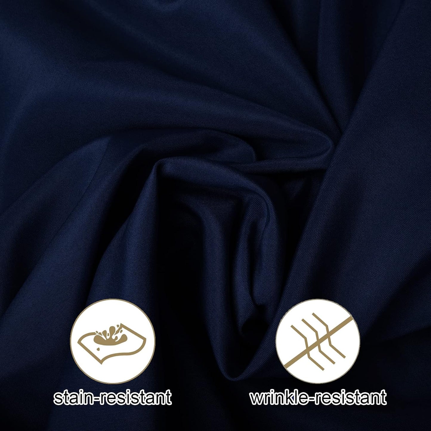 Ascoza 2pack 120 Inch Navy Round Tablecloth in Washable Polyester Fabric for Wedding/Banquet/Restaurant/Parties…