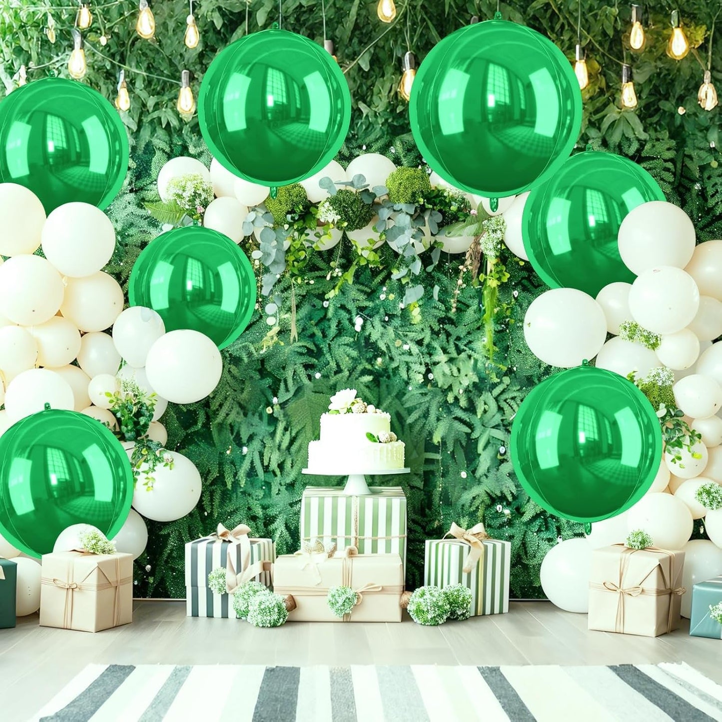 Green Foil Balloons, 6 Pcs Large Green Metallic Round Balloons, 22 Inch Big Round Foil Balloon for Graduation Birthday Party Baby Shower Wedding Decorations