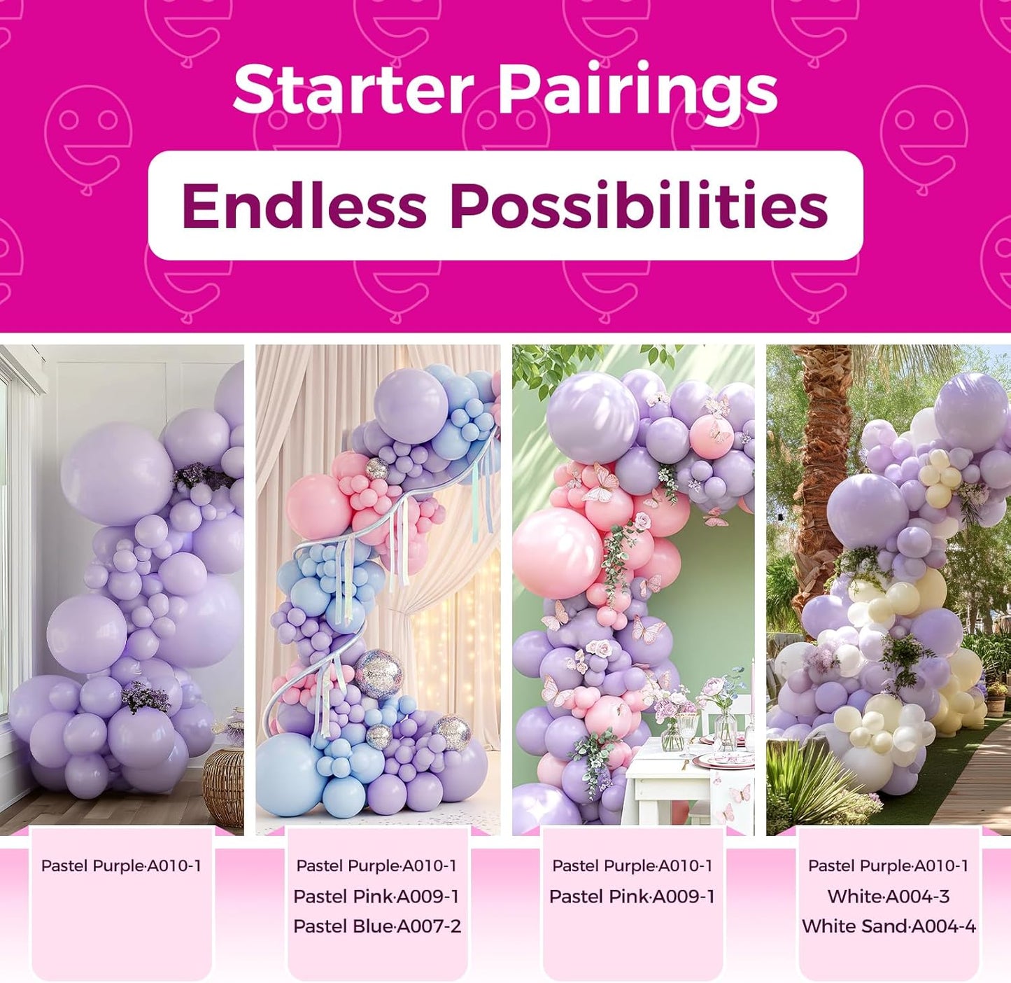 Bezente Pastel Purple Latex Party Balloons - 150 Pack 5 inch Round Helium Pale Lavender Light Purple Lilac Balloons for Bridal Shower Gender Reveal Birthday Wedding Sunflower Party Decorations