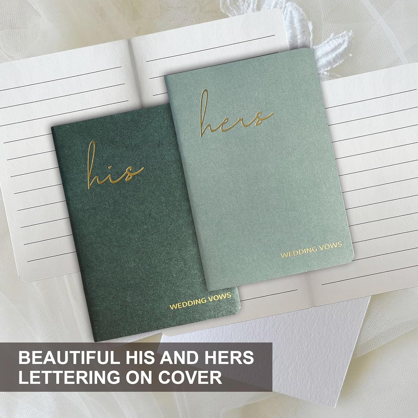 Wedding Vow Books His and Hers, Wedding Registry Gifts Ideas for Bride & Groom,Wedding Essentials