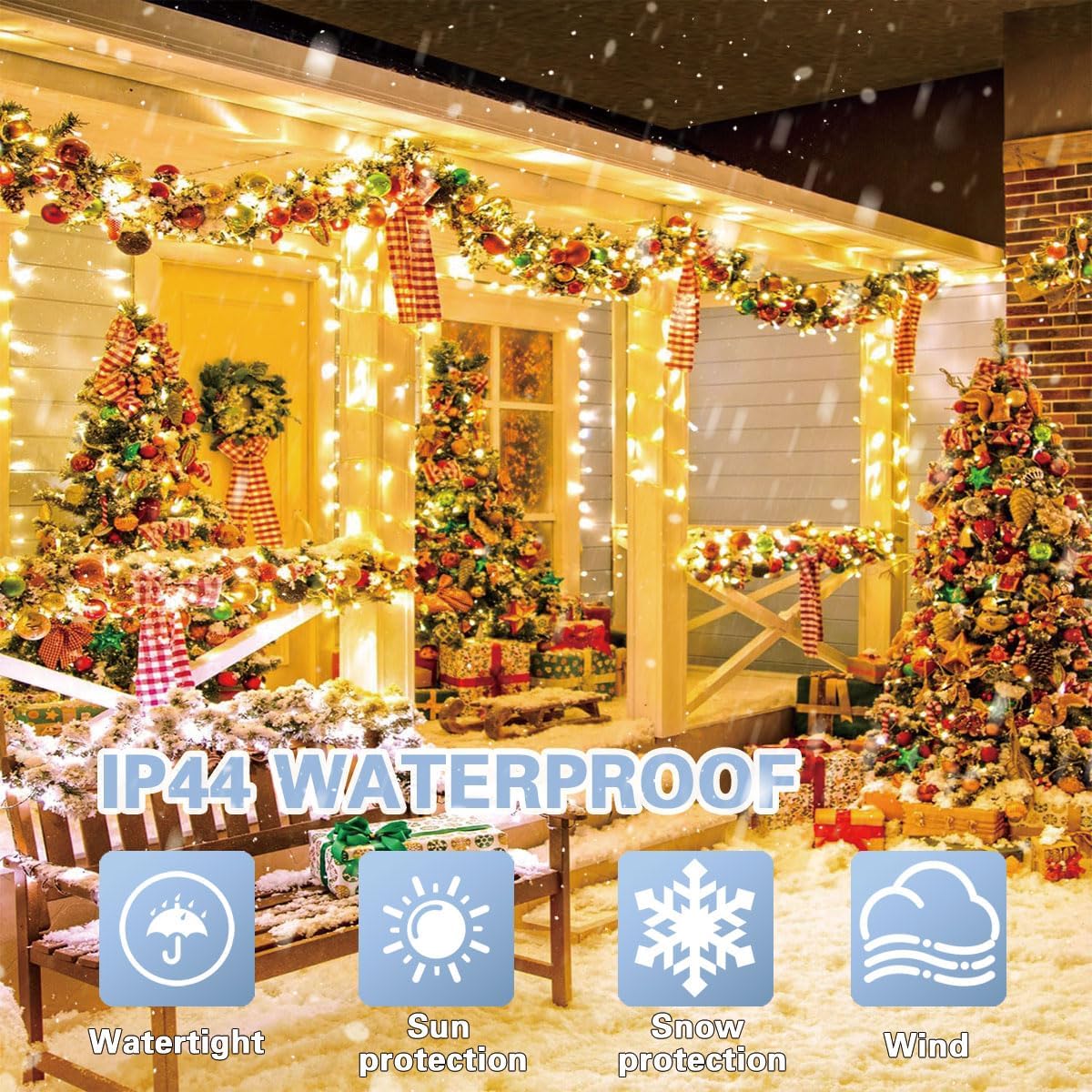 LAMPHOME 33ft Christmas Decorative Mini Lights, 100 LED Transparent Wire Fairy Starry String Lights Plug in, 11 Lighting Modes, for Indoor Outdoor Xmas Tree Wedding Party Decoration (Warm White)