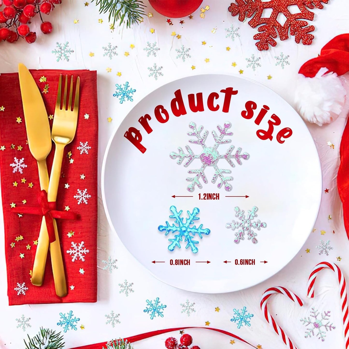 MARFOREVER Blue White Snowflake Confetti Decorations, Winter Glitter Confetti Christmas Snowflake Table Sequins Scatter Centerpiece for Xmas Winter Wonderland Wedding Snow Party Decor Supplies