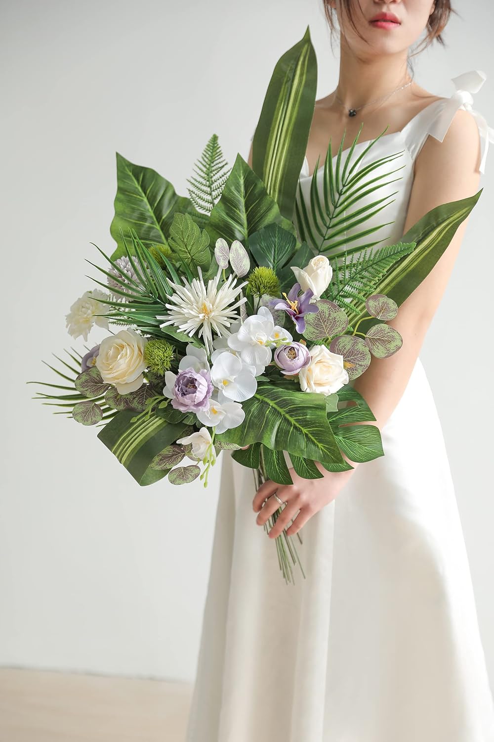 Serra Flora Artificial Greenery Spray Box Set(Pack of 30pcs) with 9 Kinds of Filler for Safari Jungle Hawaiian Luau Party Table Decoration Wedding Birthday Theme Party Decorations (Palm Leaves)